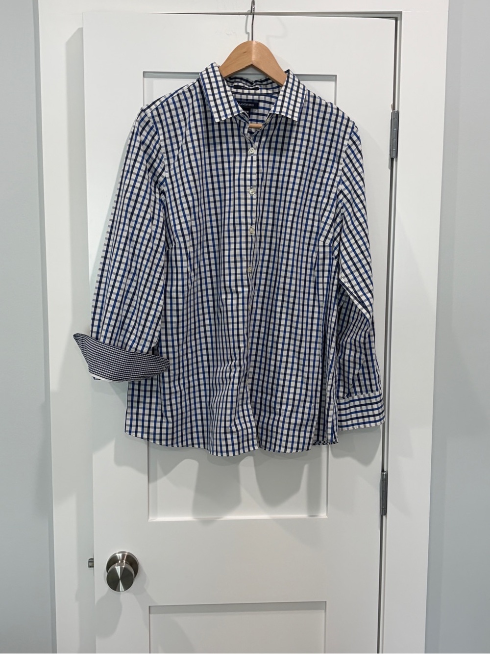 Blue and White Check Cotton Shirt